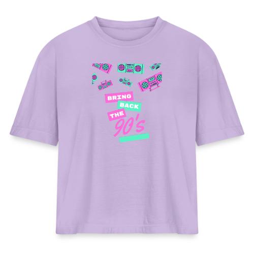 Bring Back The 90s Nostalgia Design| Retro 90s Art - Women's Heavyweight Cropped T-Shirt