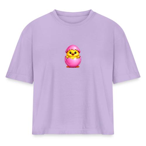 Easter Chick Pink - Women's Heavyweight Cropped T-Shirt