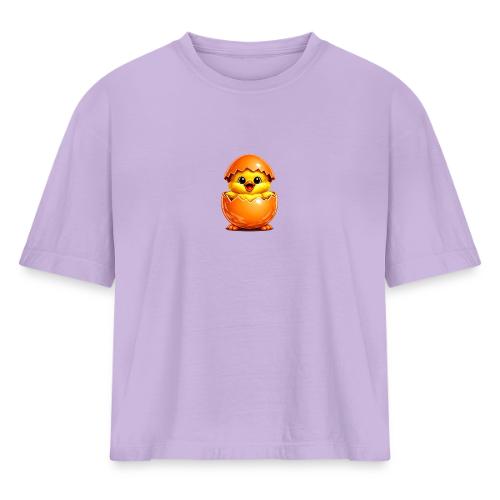 Easter Chick Orange - Women's Heavyweight Cropped T-Shirt