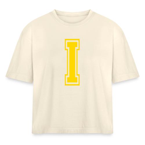Letter I – Capital Athletic Alphabet Monogram - Women's Heavyweight Cropped T-Shirt