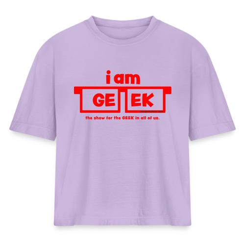 iamGEEK RED - Women's Heavyweight Cropped T-Shirt