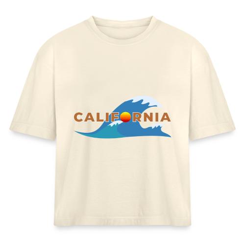 Blue Wave California - Women's Heavyweight Cropped T-Shirt