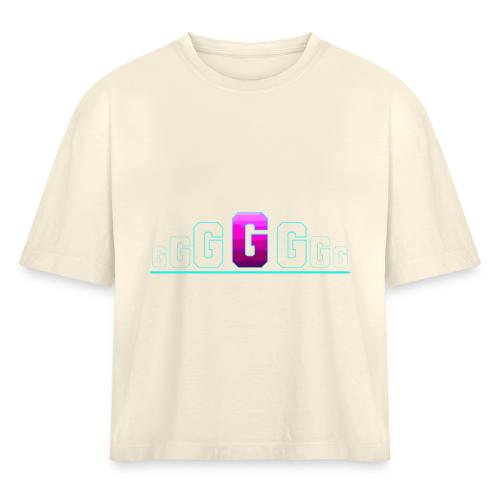 Letter G – Capital Varsity Alphabet Monogram - Women's Heavyweight Cropped T-Shirt