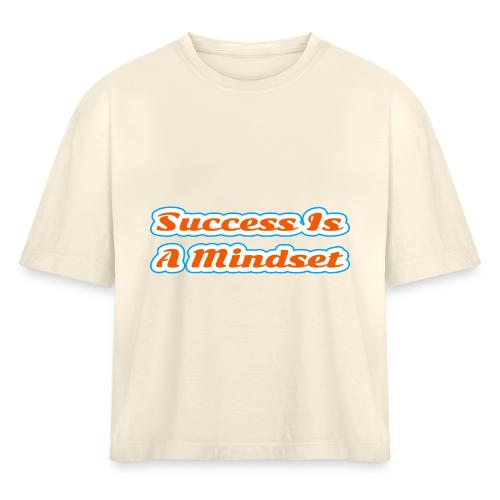Success Is a Mindset — Motivational Glow Script - Women's Heavyweight Cropped T-Shirt