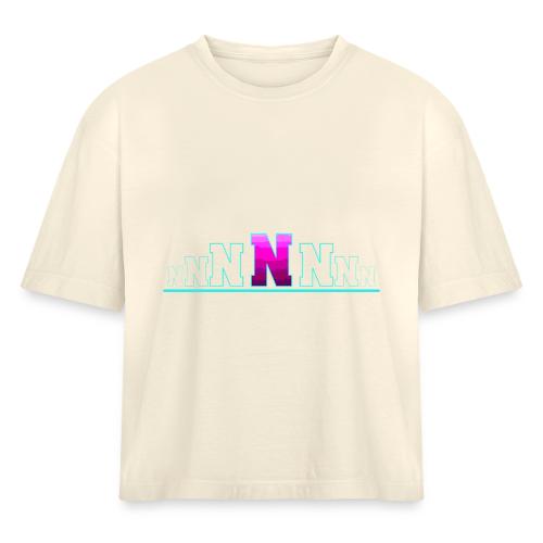 Letter N – Capital Varsity Alphabet Monogram - Women's Heavyweight Cropped T-Shirt