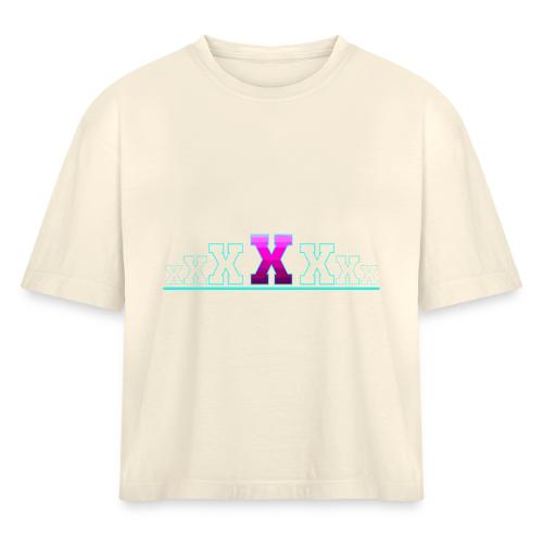Letter X – Capital Varsity Alphabet Monogram - Women's Heavyweight Cropped T-Shirt