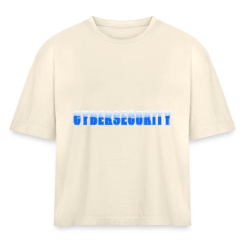 Cybersecurity Word Art Design - Women's Heavyweight Cropped T-Shirt