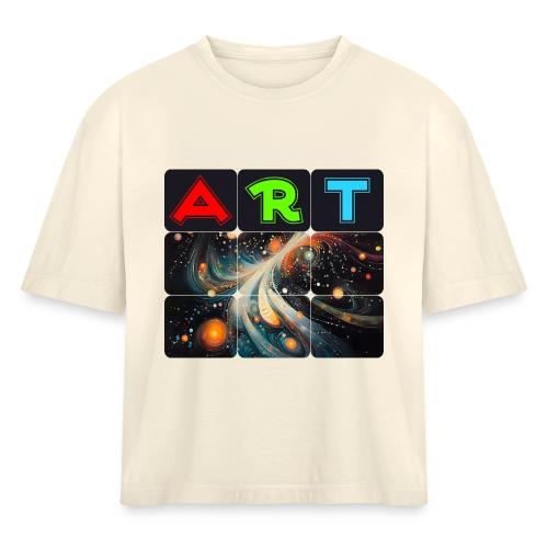 Swirls of Colorful Art - Women's Heavyweight Cropped T-Shirt
