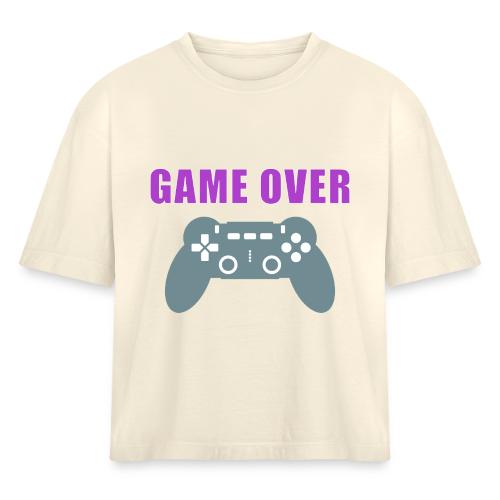 Game Over Gamer Controller Design - Women's Heavyweight Cropped T-Shirt