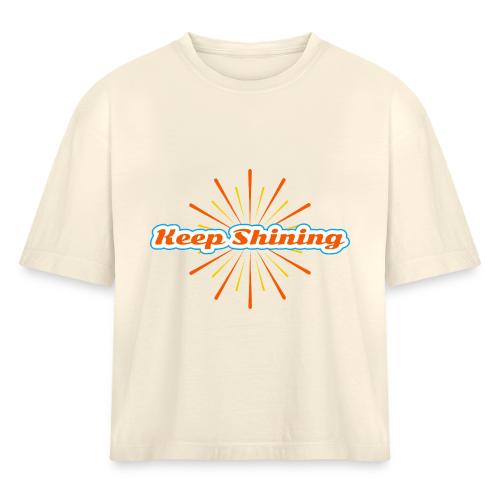Keep Shining: Radiant Energy Design - Women's Heavyweight Cropped T-Shirt