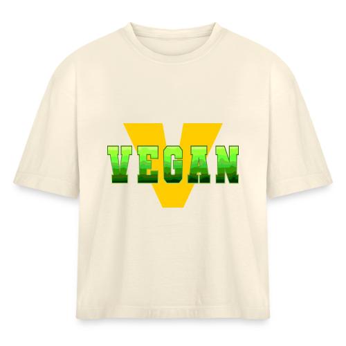 Vegan Energy V - Women's Heavyweight Cropped T-Shirt