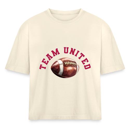 Team United American Football Design - Women's Heavyweight Cropped T-Shirt