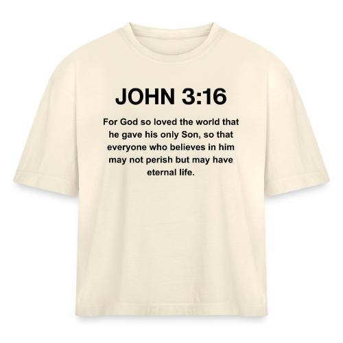 John 3:16 Christian Apparel – Bible Verse Clothing - Women's Heavyweight Cropped T-Shirt