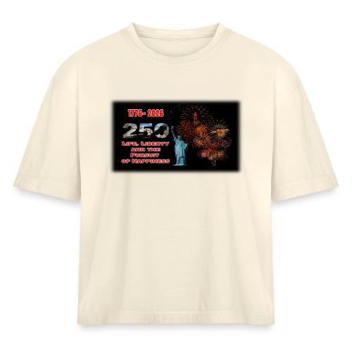 1776 - 2026 - 250 Years USA | Fireworks - Women's Heavyweight Cropped T-Shirt