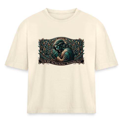 Easter Not My Will Gethsemane T Shirt, Bro Gift - Women's Heavyweight Cropped T-Shirt