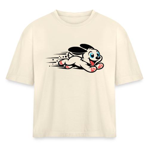 Speedy Pup Sprint on the Run - Women's Heavyweight Cropped T-Shirt