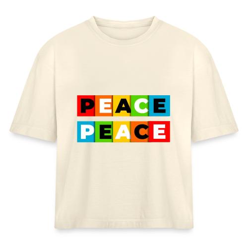 Colorful Peace - Women's Heavyweight Cropped T-Shirt