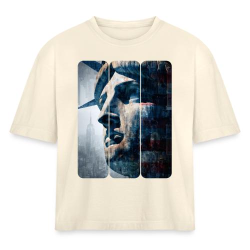 USA: Urban Liberty Triptych - Women's Heavyweight Cropped T-Shirt