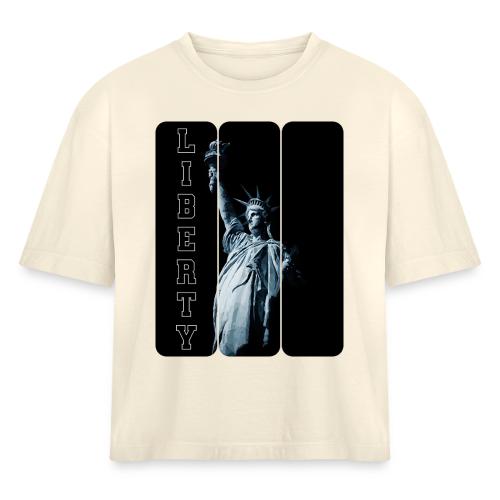 USA: Vertical Liberty - Women's Heavyweight Cropped T-Shirt