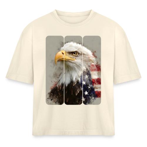 USA: Eagle of the Free - Women's Heavyweight Cropped T-Shirt