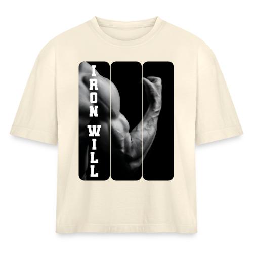 Bodybuilding: Iron Will - Women's Heavyweight Cropped T-Shirt