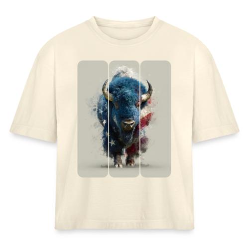 USA: Spirit of the Plains - Women's Heavyweight Cropped T-Shirt