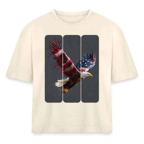 USA: Freedom in Flight - Women's Heavyweight Cropped T-Shirt