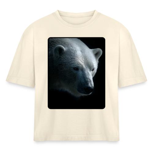 Polar Bear Close-Up Wildlife Design - Women's Heavyweight Cropped T-Shirt
