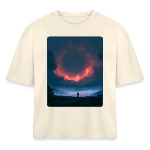 Supernova Reflection Space Scene - Women's Heavyweight Cropped T-Shirt