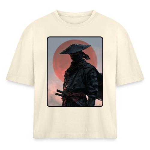 Ninja Warrior Under the Red Sun - Women's Heavyweight Cropped T-Shirt