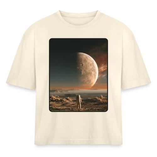 Astronaut on an Alien Moon - Women's Heavyweight Cropped T-Shirt