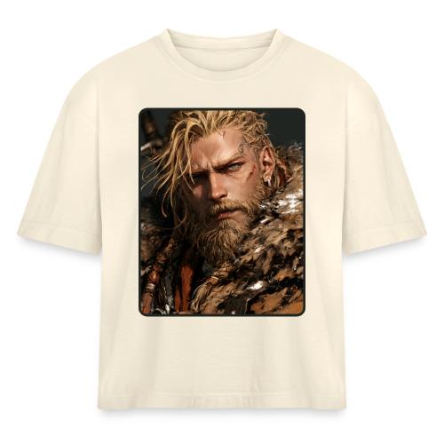 Battle-Scarred Viking Warrior - Women's Heavyweight Cropped T-Shirt