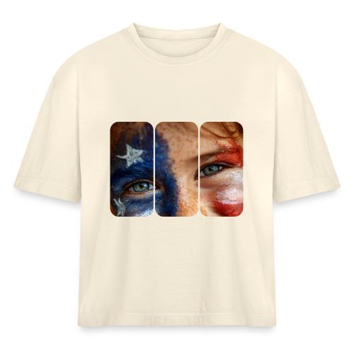 USA: Patriot Gaze - Women's Heavyweight Cropped T-Shirt