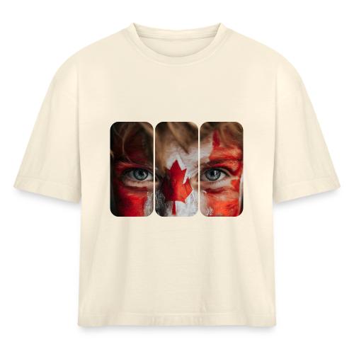 Canada: Maple Leaf Gaze - Women's Heavyweight Cropped T-Shirt