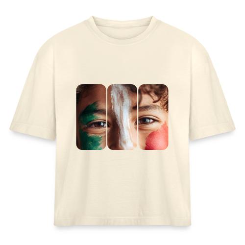 Mexico: Three Stripes of Pride - Women's Heavyweight Cropped T-Shirt