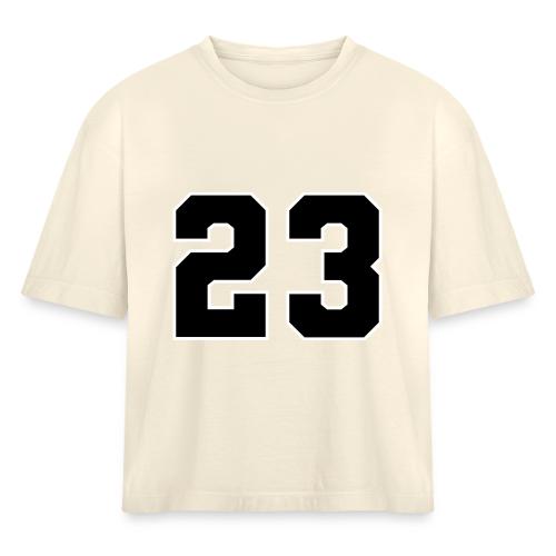 Varsity Number 23 Athletic Style - Women's Heavyweight Cropped T-Shirt