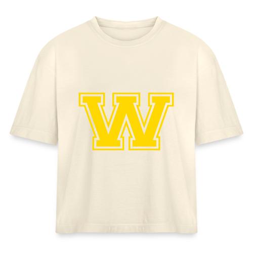 Letter W – Capital Athletic Alphabet Monogram - Women's Heavyweight Cropped T-Shirt