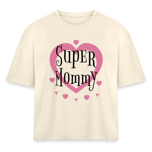 Empowered Super Mommy - Decor and Women's Wear - Women's Heavyweight Cropped T-Shirt