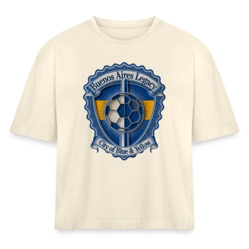 Buenos Aires Legacy T Shirt, Soccer City Pride Gif - Women's Heavyweight Cropped T-Shirt