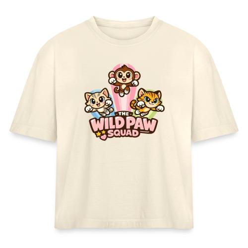 Wild Paw Squad Cute Animal Friends - Women's Heavyweight Cropped T-Shirt