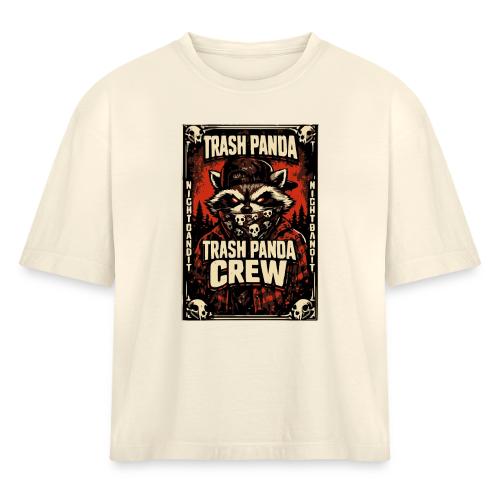 Midnight Forager Raccoon Mushroom Hunter - Women's Heavyweight Cropped T-Shirt