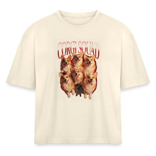 Corgi Squad Funny Dog Lover Vintage Shirt - Women's Heavyweight Cropped T-Shirt