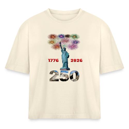 1776 - 2026 | 250 Years USA | Fireworks - Women's Heavyweight Cropped T-Shirt