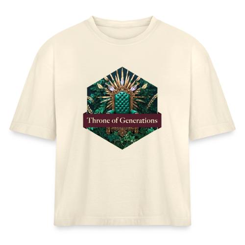 Women’s Day Vine Throne T Shirt, Gift for Grandma - Women's Heavyweight Cropped T-Shirt