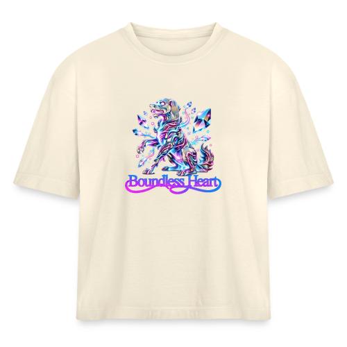 Boundless Heart Neon Galaxy Dog Shirt - Women's Heavyweight Cropped T-Shirt