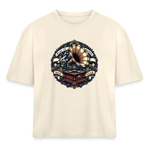 Ornate Phonograph T-Shirt - Women's Heavyweight Cropped T-Shirt