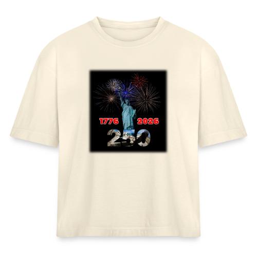 1776 - 2026 - 250 Years USA | Fireworks - Women's Heavyweight Cropped T-Shirt