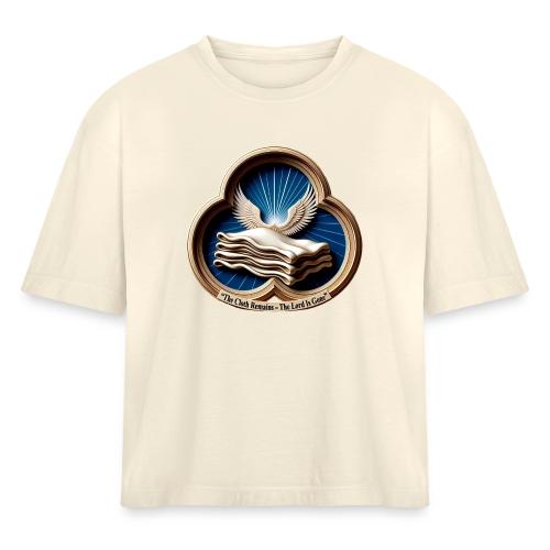Easter The Cloth Remains T Shirt, Empty Tomb Gift - Women's Heavyweight Cropped T-Shirt