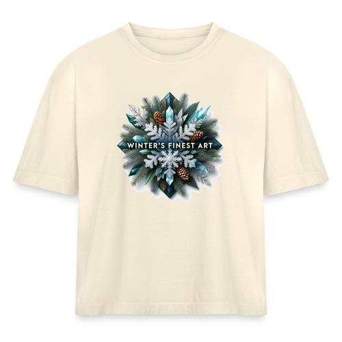 Intricate Frozen Evergreen T-Shirt - Women's Heavyweight Cropped T-Shirt