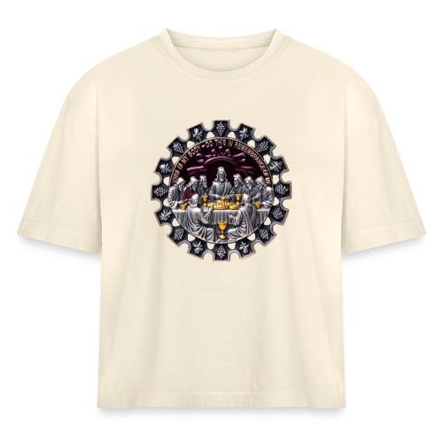 Last Supper Communion T Shirt, Faith Gift - Women's Heavyweight Cropped T-Shirt